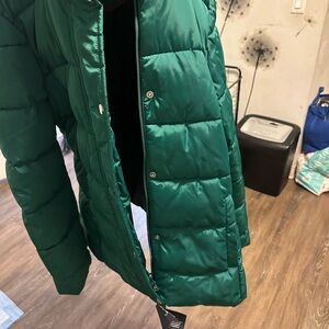 Tommy Hilfiger Emerald Green Quilted Puffer Coat